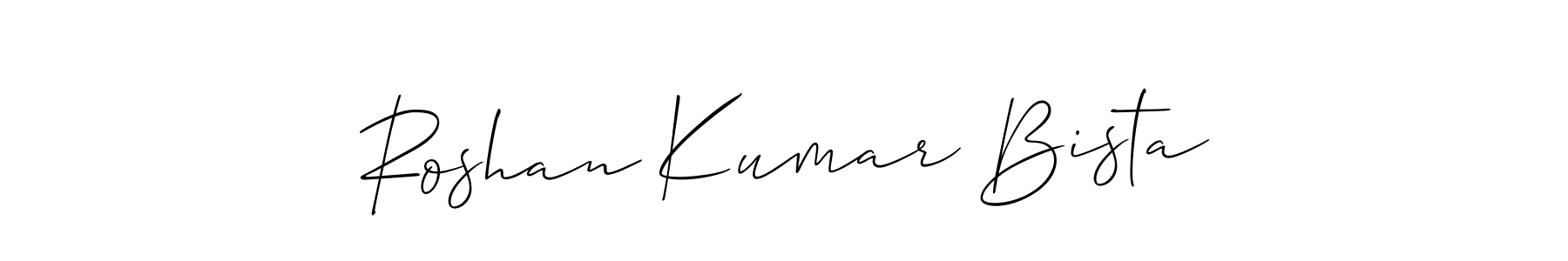 How to make Roshan Kumar Bista name signature. Use Allison_Script style for creating short signs online. This is the latest handwritten sign. Roshan Kumar Bista signature style 2 images and pictures png