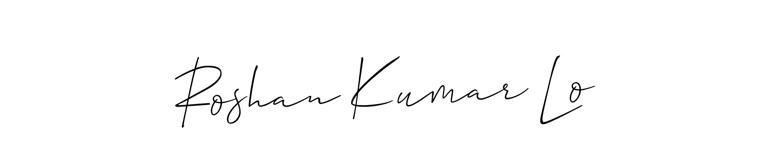 It looks lik you need a new signature style for name Roshan Kumar Lo. Design unique handwritten (Allison_Script) signature with our free signature maker in just a few clicks. Roshan Kumar Lo signature style 2 images and pictures png