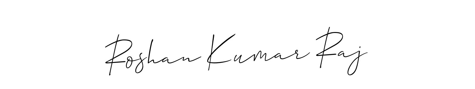 This is the best signature style for the Roshan Kumar Raj name. Also you like these signature font (Allison_Script). Mix name signature. Roshan Kumar Raj signature style 2 images and pictures png