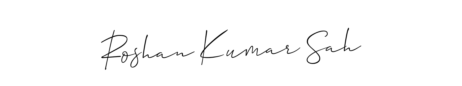Use a signature maker to create a handwritten signature online. With this signature software, you can design (Allison_Script) your own signature for name Roshan Kumar Sah. Roshan Kumar Sah signature style 2 images and pictures png