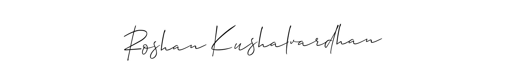 How to make Roshan Kushalvardhan name signature. Use Allison_Script style for creating short signs online. This is the latest handwritten sign. Roshan Kushalvardhan signature style 2 images and pictures png