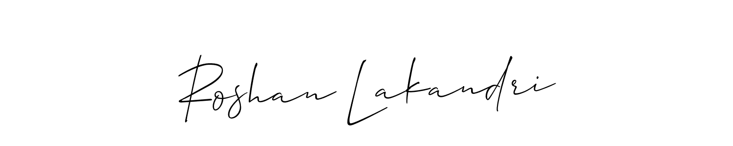 Create a beautiful signature design for name Roshan Lakandri. With this signature (Allison_Script) fonts, you can make a handwritten signature for free. Roshan Lakandri signature style 2 images and pictures png