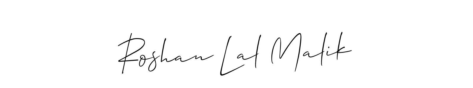 The best way (Allison_Script) to make a short signature is to pick only two or three words in your name. The name Roshan Lal Malik include a total of six letters. For converting this name. Roshan Lal Malik signature style 2 images and pictures png