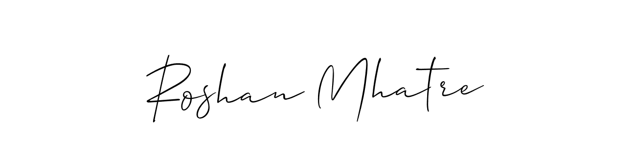 This is the best signature style for the Roshan Mhatre name. Also you like these signature font (Allison_Script). Mix name signature. Roshan Mhatre signature style 2 images and pictures png