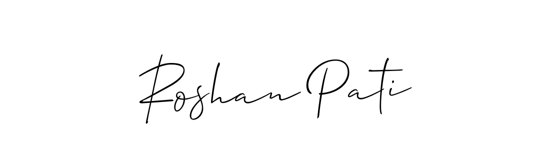 Also You can easily find your signature by using the search form. We will create Roshan Pati name handwritten signature images for you free of cost using Allison_Script sign style. Roshan Pati signature style 2 images and pictures png
