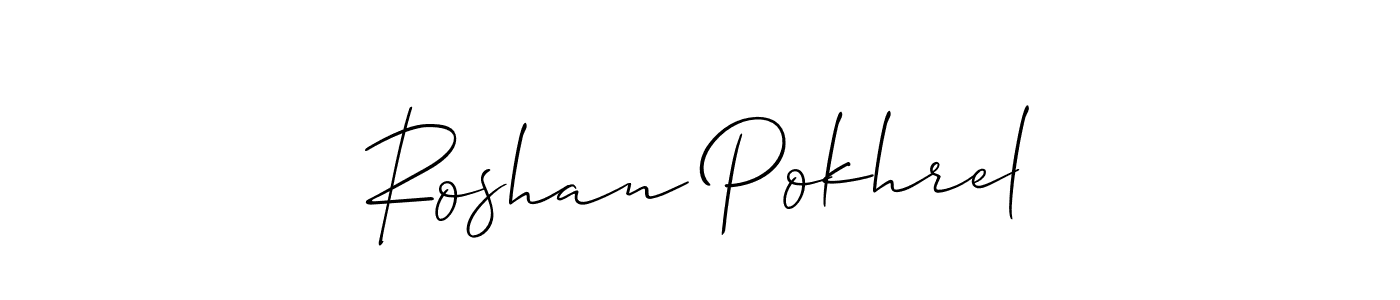 Make a beautiful signature design for name Roshan Pokhrel. With this signature (Allison_Script) style, you can create a handwritten signature for free. Roshan Pokhrel signature style 2 images and pictures png