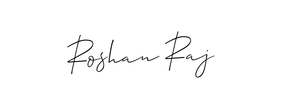 The best way (Allison_Script) to make a short signature is to pick only two or three words in your name. The name Roshan Raj include a total of six letters. For converting this name. Roshan Raj signature style 2 images and pictures png