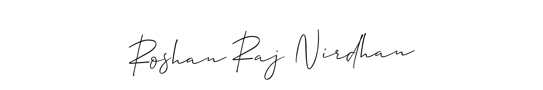 Use a signature maker to create a handwritten signature online. With this signature software, you can design (Allison_Script) your own signature for name Roshan Raj Nirdhan. Roshan Raj Nirdhan signature style 2 images and pictures png