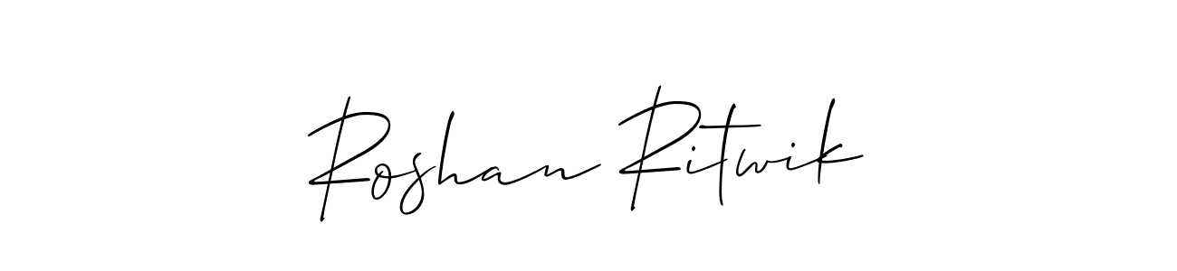 Make a short Roshan Ritwik signature style. Manage your documents anywhere anytime using Allison_Script. Create and add eSignatures, submit forms, share and send files easily. Roshan Ritwik signature style 2 images and pictures png