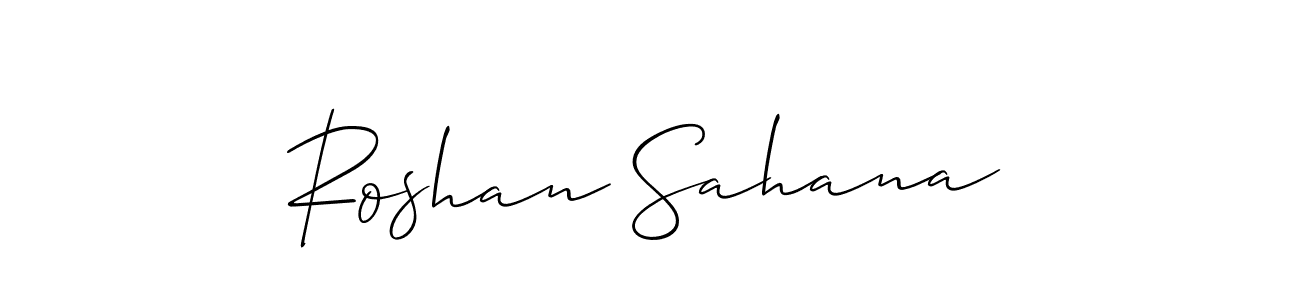 It looks lik you need a new signature style for name Roshan Sahana. Design unique handwritten (Allison_Script) signature with our free signature maker in just a few clicks. Roshan Sahana signature style 2 images and pictures png