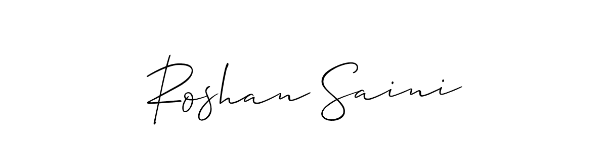 Create a beautiful signature design for name Roshan Saini. With this signature (Allison_Script) fonts, you can make a handwritten signature for free. Roshan Saini signature style 2 images and pictures png