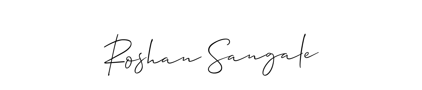 This is the best signature style for the Roshan Sangale name. Also you like these signature font (Allison_Script). Mix name signature. Roshan Sangale signature style 2 images and pictures png