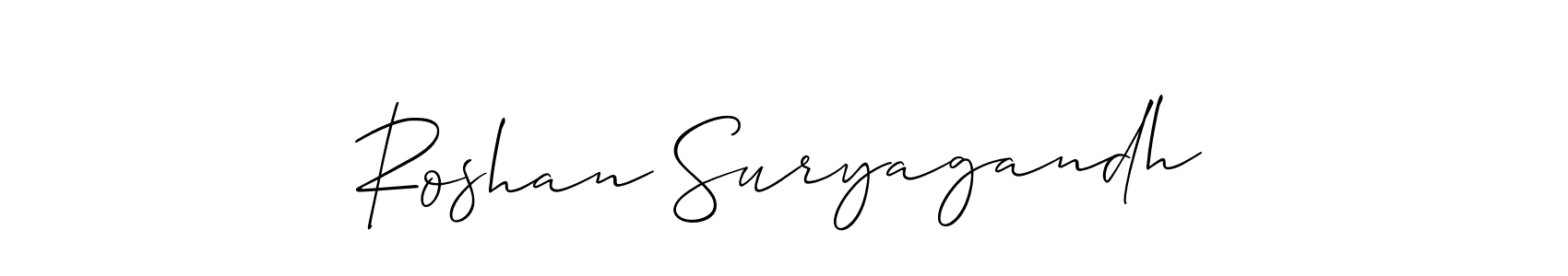 It looks lik you need a new signature style for name Roshan Suryagandh. Design unique handwritten (Allison_Script) signature with our free signature maker in just a few clicks. Roshan Suryagandh signature style 2 images and pictures png