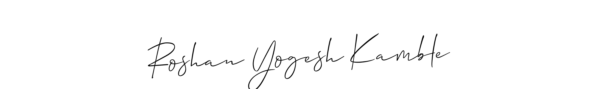 Make a beautiful signature design for name Roshan Yogesh Kamble. With this signature (Allison_Script) style, you can create a handwritten signature for free. Roshan Yogesh Kamble signature style 2 images and pictures png