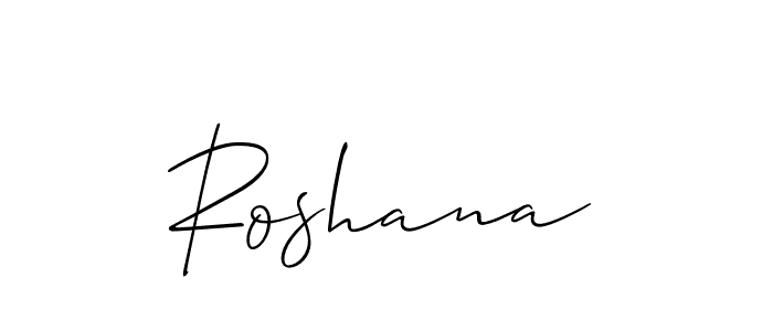 Make a beautiful signature design for name Roshana. With this signature (Allison_Script) style, you can create a handwritten signature for free. Roshana signature style 2 images and pictures png