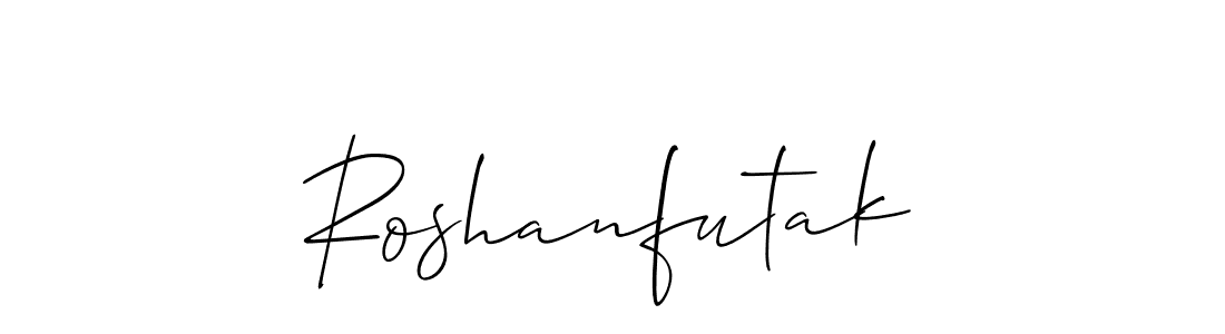Similarly Allison_Script is the best handwritten signature design. Signature creator online .You can use it as an online autograph creator for name Roshanfutak. Roshanfutak signature style 2 images and pictures png
