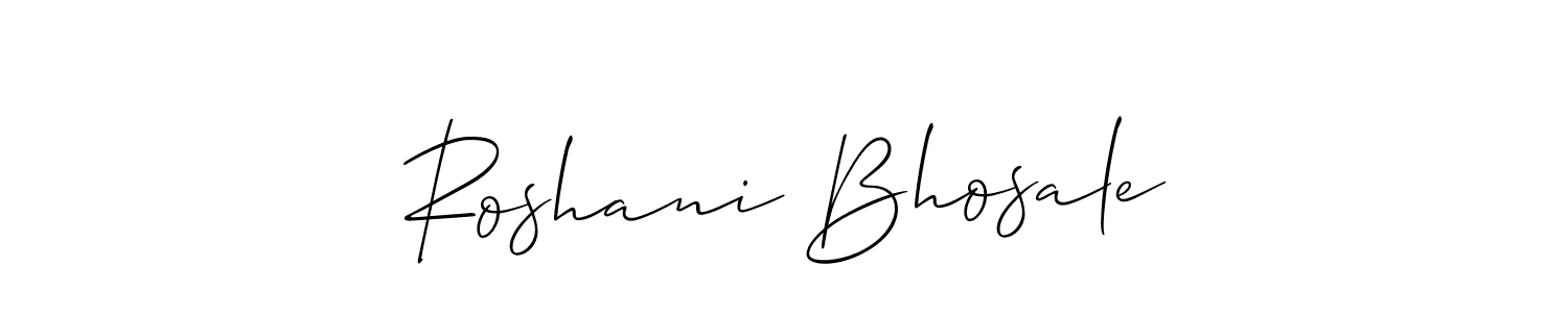 How to make Roshani Bhosale name signature. Use Allison_Script style for creating short signs online. This is the latest handwritten sign. Roshani Bhosale signature style 2 images and pictures png