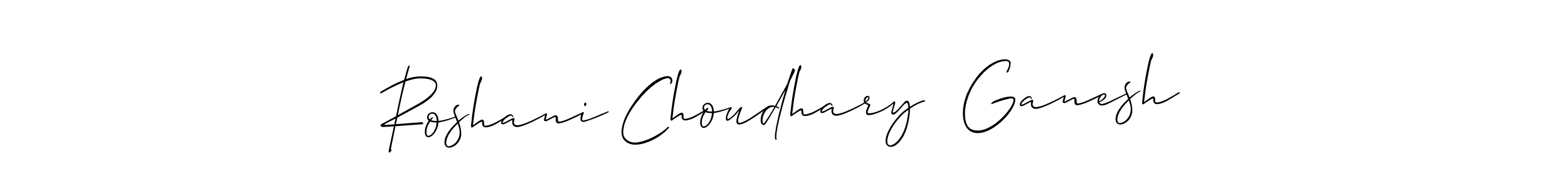 Make a beautiful signature design for name Roshani Choudhary  Ganesh. With this signature (Allison_Script) style, you can create a handwritten signature for free. Roshani Choudhary  Ganesh signature style 2 images and pictures png