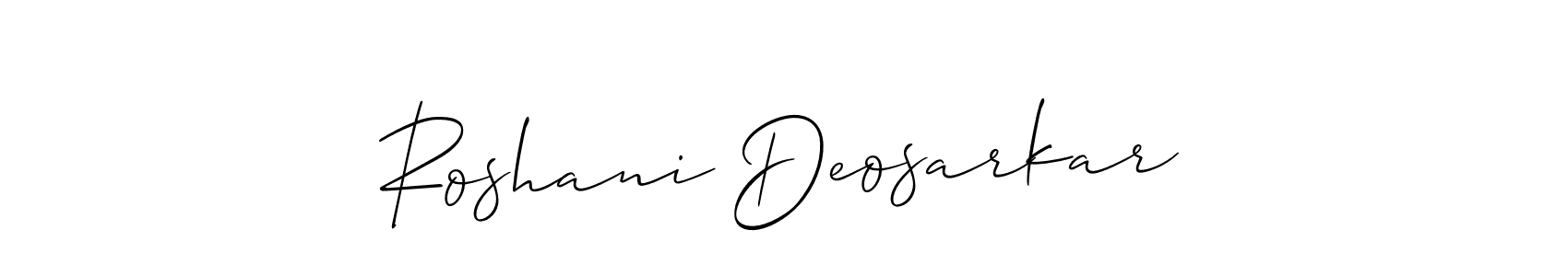 Roshani Deosarkar stylish signature style. Best Handwritten Sign (Allison_Script) for my name. Handwritten Signature Collection Ideas for my name Roshani Deosarkar. Roshani Deosarkar signature style 2 images and pictures png