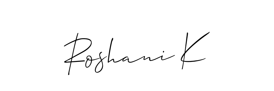This is the best signature style for the Roshani K name. Also you like these signature font (Allison_Script). Mix name signature. Roshani K signature style 2 images and pictures png