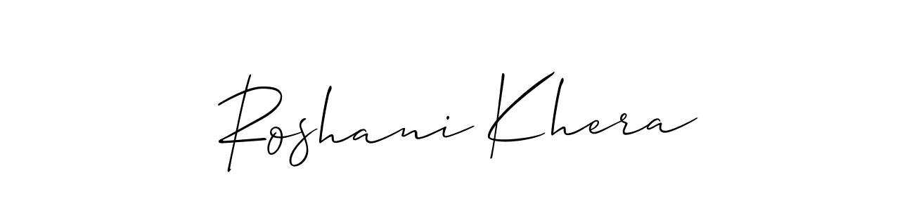 Make a beautiful signature design for name Roshani Khera. With this signature (Allison_Script) style, you can create a handwritten signature for free. Roshani Khera signature style 2 images and pictures png