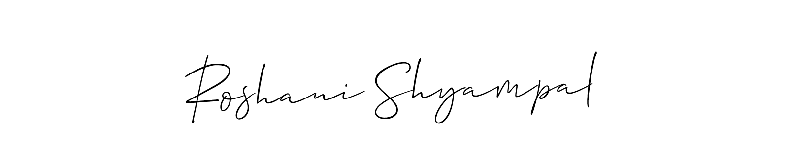 Roshani Shyampal stylish signature style. Best Handwritten Sign (Allison_Script) for my name. Handwritten Signature Collection Ideas for my name Roshani Shyampal. Roshani Shyampal signature style 2 images and pictures png