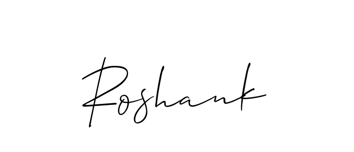 Similarly Allison_Script is the best handwritten signature design. Signature creator online .You can use it as an online autograph creator for name Roshank. Roshank signature style 2 images and pictures png