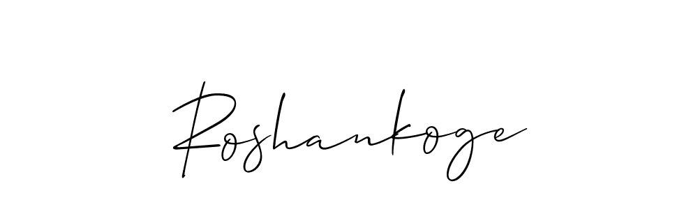if you are searching for the best signature style for your name Roshankoge. so please give up your signature search. here we have designed multiple signature styles  using Allison_Script. Roshankoge signature style 2 images and pictures png