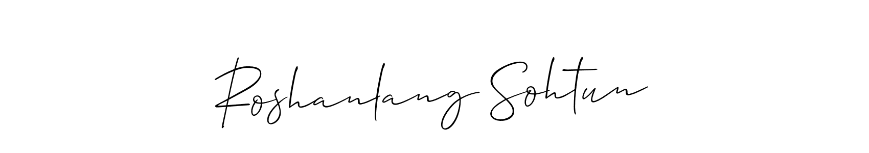 Use a signature maker to create a handwritten signature online. With this signature software, you can design (Allison_Script) your own signature for name Roshanlang Sohtun. Roshanlang Sohtun signature style 2 images and pictures png