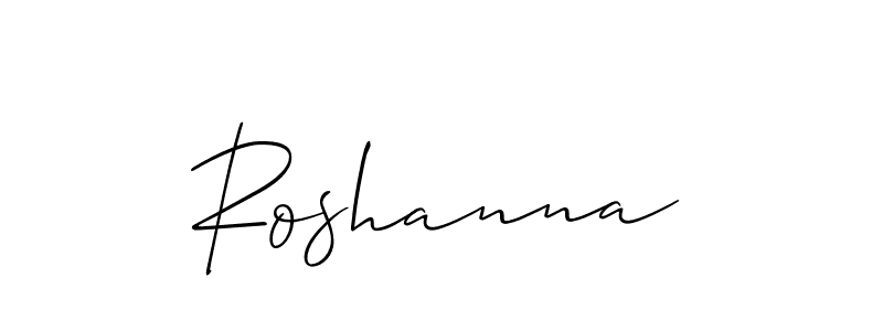 How to make Roshanna signature? Allison_Script is a professional autograph style. Create handwritten signature for Roshanna name. Roshanna signature style 2 images and pictures png