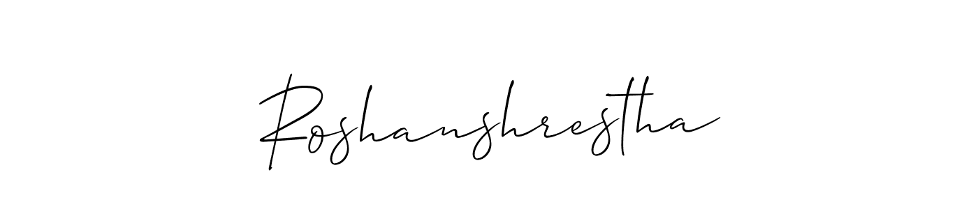 Design your own signature with our free online signature maker. With this signature software, you can create a handwritten (Allison_Script) signature for name Roshanshrestha. Roshanshrestha signature style 2 images and pictures png