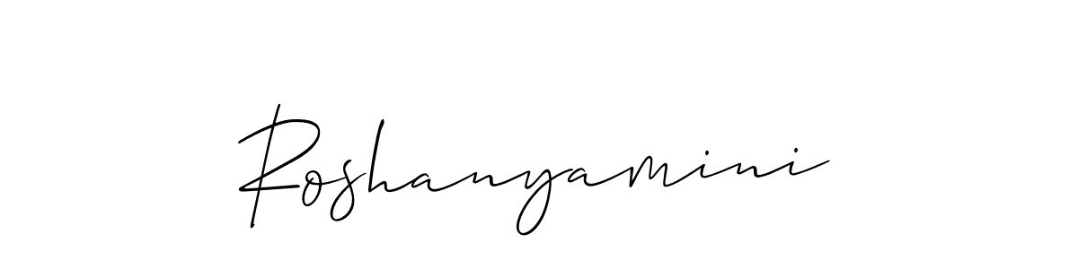 How to make Roshanyamini signature? Allison_Script is a professional autograph style. Create handwritten signature for Roshanyamini name. Roshanyamini signature style 2 images and pictures png