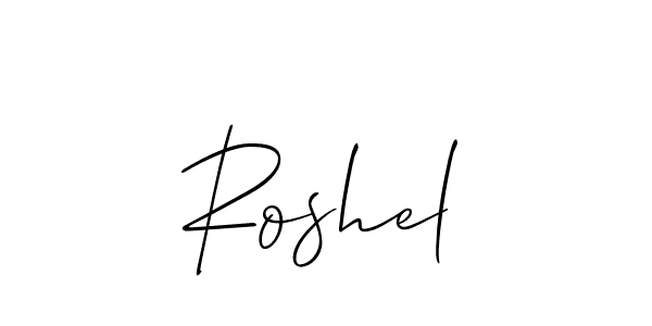 It looks lik you need a new signature style for name Roshel. Design unique handwritten (Allison_Script) signature with our free signature maker in just a few clicks. Roshel signature style 2 images and pictures png