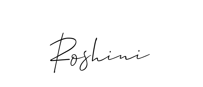 How to make Roshini signature? Allison_Script is a professional autograph style. Create handwritten signature for Roshini name. Roshini signature style 2 images and pictures png