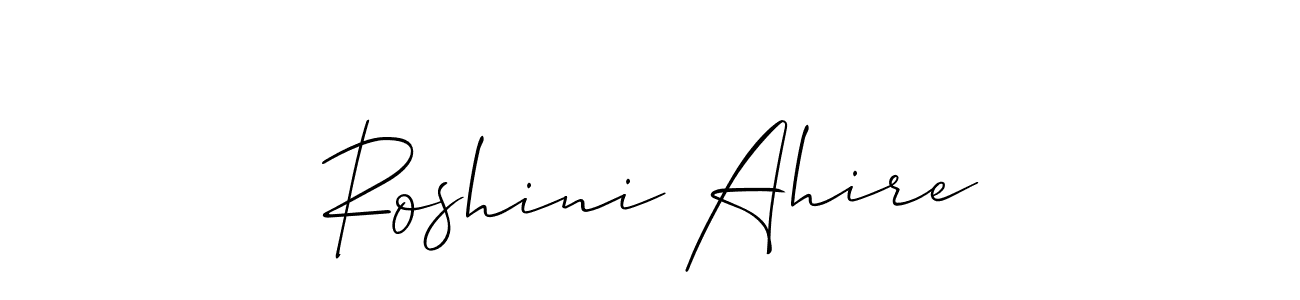 The best way (Allison_Script) to make a short signature is to pick only two or three words in your name. The name Roshini Ahire include a total of six letters. For converting this name. Roshini Ahire signature style 2 images and pictures png