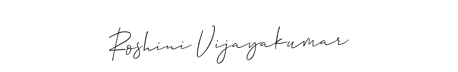 Make a beautiful signature design for name Roshini Vijayakumar. With this signature (Allison_Script) style, you can create a handwritten signature for free. Roshini Vijayakumar signature style 2 images and pictures png