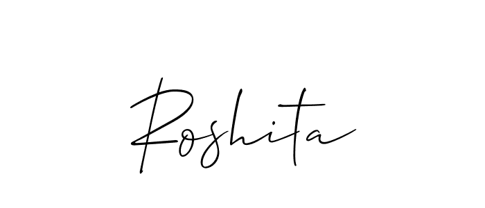 Use a signature maker to create a handwritten signature online. With this signature software, you can design (Allison_Script) your own signature for name Roshita. Roshita signature style 2 images and pictures png