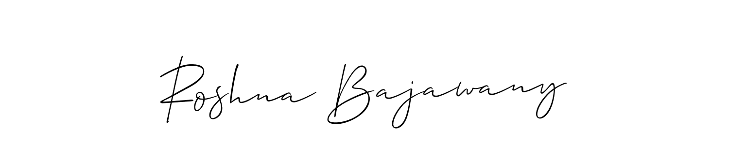 This is the best signature style for the Roshna Bajawany name. Also you like these signature font (Allison_Script). Mix name signature. Roshna Bajawany signature style 2 images and pictures png