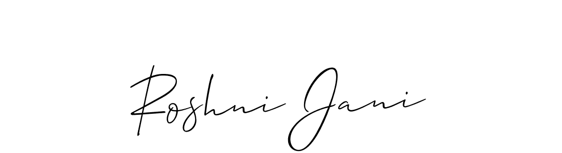 Create a beautiful signature design for name Roshni Jani. With this signature (Allison_Script) fonts, you can make a handwritten signature for free. Roshni Jani signature style 2 images and pictures png