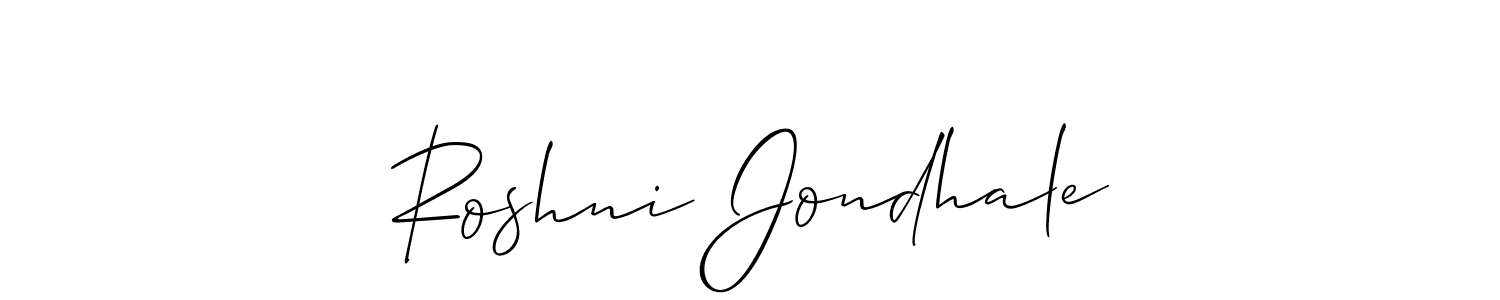 Also we have Roshni Jondhale name is the best signature style. Create professional handwritten signature collection using Allison_Script autograph style. Roshni Jondhale signature style 2 images and pictures png