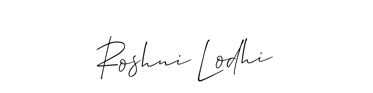 The best way (Allison_Script) to make a short signature is to pick only two or three words in your name. The name Roshni Lodhi include a total of six letters. For converting this name. Roshni Lodhi signature style 2 images and pictures png