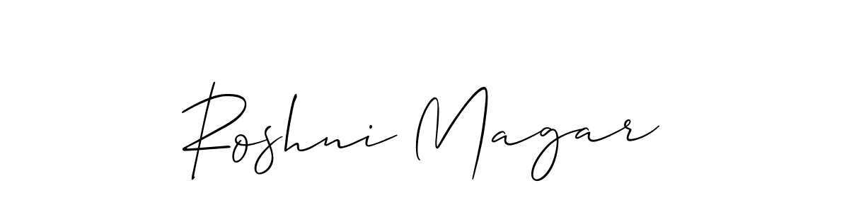 Roshni Magar stylish signature style. Best Handwritten Sign (Allison_Script) for my name. Handwritten Signature Collection Ideas for my name Roshni Magar. Roshni Magar signature style 2 images and pictures png