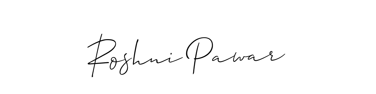 Make a beautiful signature design for name Roshni Pawar. With this signature (Allison_Script) style, you can create a handwritten signature for free. Roshni Pawar signature style 2 images and pictures png