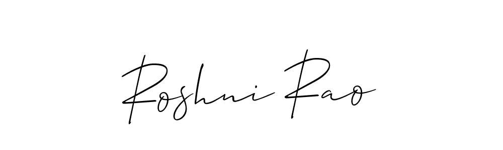Create a beautiful signature design for name Roshni Rao. With this signature (Allison_Script) fonts, you can make a handwritten signature for free. Roshni Rao signature style 2 images and pictures png