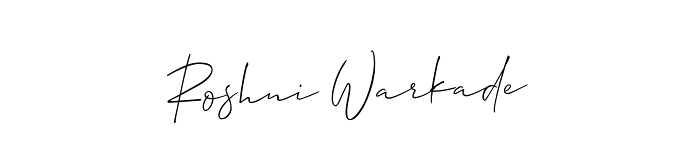 Also You can easily find your signature by using the search form. We will create Roshni Warkade name handwritten signature images for you free of cost using Allison_Script sign style. Roshni Warkade signature style 2 images and pictures png
