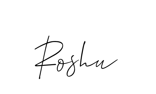 Create a beautiful signature design for name Roshu. With this signature (Allison_Script) fonts, you can make a handwritten signature for free. Roshu signature style 2 images and pictures png