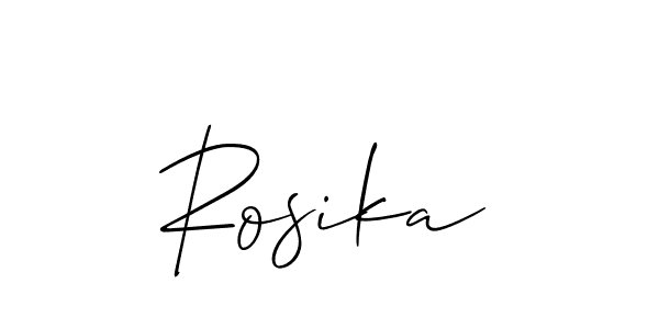 Use a signature maker to create a handwritten signature online. With this signature software, you can design (Allison_Script) your own signature for name Rosika. Rosika signature style 2 images and pictures png