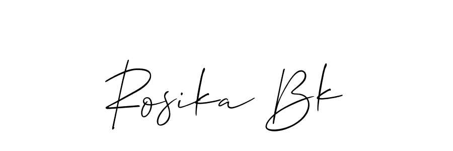 Rosika Bk stylish signature style. Best Handwritten Sign (Allison_Script) for my name. Handwritten Signature Collection Ideas for my name Rosika Bk. Rosika Bk signature style 2 images and pictures png