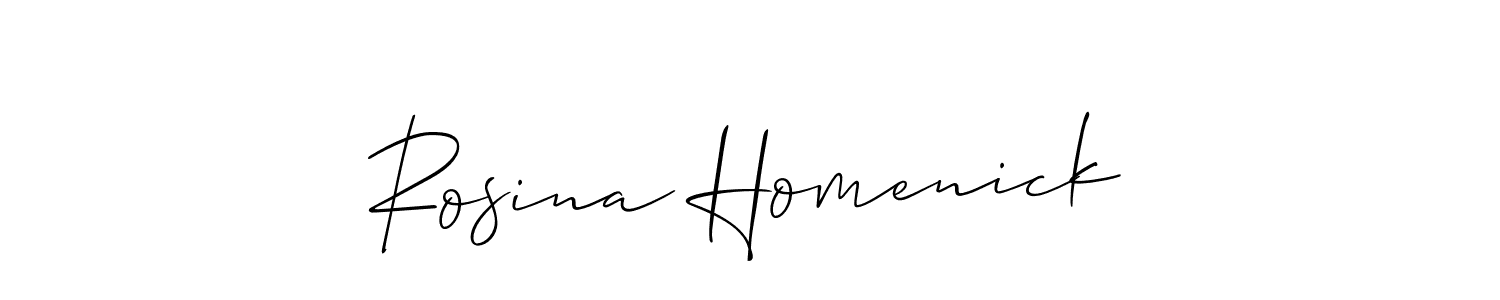 Similarly Allison_Script is the best handwritten signature design. Signature creator online .You can use it as an online autograph creator for name Rosina Homenick. Rosina Homenick signature style 2 images and pictures png