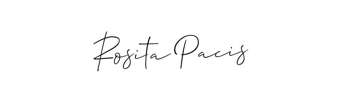 Use a signature maker to create a handwritten signature online. With this signature software, you can design (Allison_Script) your own signature for name Rosita Pacis. Rosita Pacis signature style 2 images and pictures png